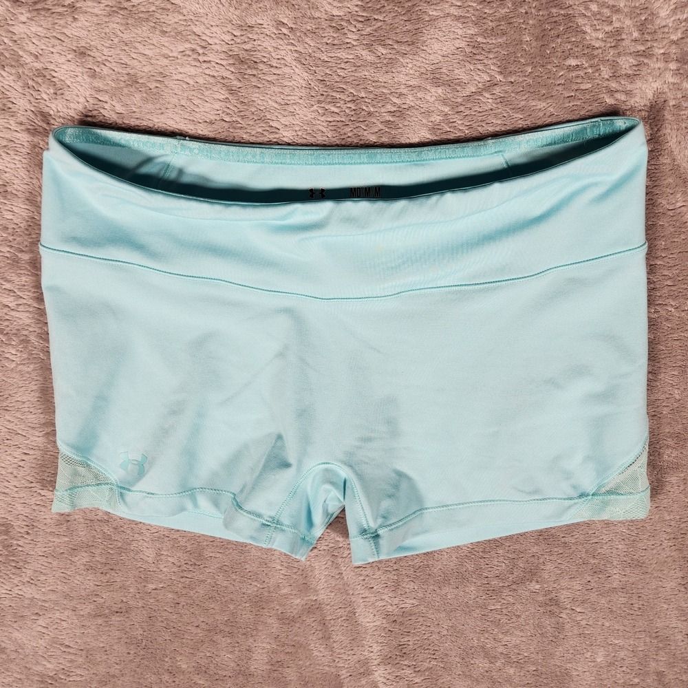 Under Armour HeatGear Shorts Womens Medium Blue Mesh Compression 1239248